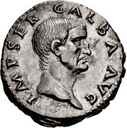 Denarius - Galba S P Q R OB C S obverse image