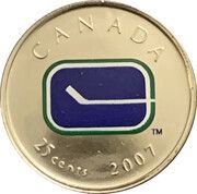 25 Cents - Elizabeth II Vancouver Canucks, Canada, 2007 reverse image