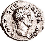 Denarius - Galba S P Q R OB C S obverse image