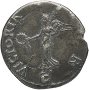 Denarius - Galba VICTORIA P R; Victory, Rome, 68-69 reverse image