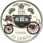 25 Cents - Elizabeth II Wedding, Canada, 2007 reverse image
