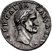 Denarius - Galba ROMA RENASC; Roma and Victory obverse image