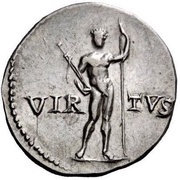 Denarius - Galba VIRTVS; Virtus, Rome, 68-69 reverse image