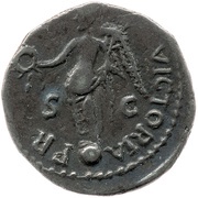 Denarius - Galba VICTORIA P R S C; Victory, Rome, 68-69 reverse image