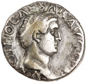Denarius - Otho PONT MAX; Jupiter obverse image