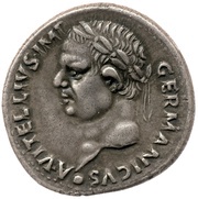 Denarius - Vitellius CONSENSVS EXERCITVVM; Mars obverse image