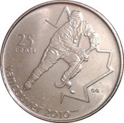 25 Cents - Elizabeth II Ice hockey, Canada, 2007 reverse image