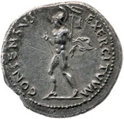 Denarius - Vitellius CONSENSVS EXERCITVVM; Mars, Rome, 69 reverse image
