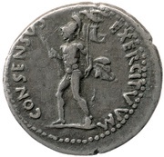 Denarius - Vitellius CONSENSVS EXERCITVVM; Mars, Rome, 69 reverse image