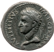 Denarius - Vitellius VESTA P R QVIRITIVM; Vesta obverse image