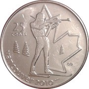 25 Cents - Elizabeth II Biathlon, Canada, 2007 reverse image