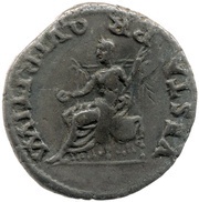 Denarius - Vitellius VESTA P R QVIRITIVM; Vesta, Rome, 69 reverse image