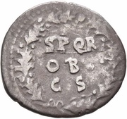 Denarius - Vitellius S P Q R OB C S, Rome, 69 reverse image