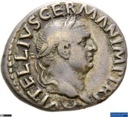 Denarius - Vitellius IVPPITER VICTOR; Jupiter and Victory obverse image