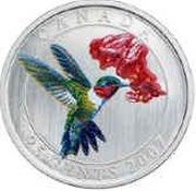 25 Cents - Elizabeth II Ruby-throated Hummingbird, Canada, 2007 reverse image