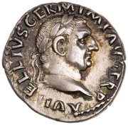 Denarius - Vitellius IVPPITER VICTOR; Jupiter and Victory obverse image