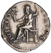 Denarius - Vitellius IVPPITER VICTOR; Jupiter and Victory, Rome, 69 reverse image