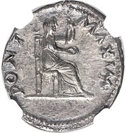 Denarius - Vitellius PONT MAXIM; Vesta, Rome, 69 reverse image