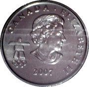 25 Cents - Elizabeth II Curling; colored obverse image