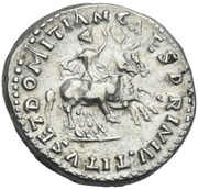 Denarius - Vespasian, Titus, and Domitian TITVS ET DOMITIAN CAES PRIN IV, Rome, 69-70 reverse image