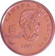 25 Cents - Elizabeth II Wheelchair Curling; colored obverse image