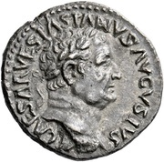 Denarius - Vespasian, Titus, and Domitian T DOM CAE VESPASIANI AVGVSTI FILI obverse image