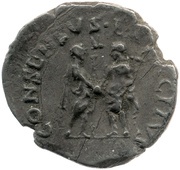 Denarius - Vespasian CONSENSVS EXERCITVS, Rome, 69-70 reverse image