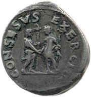 Denarius - Vespasian CONSENSVS EXERCIT, Rome, 69-70 reverse image