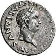 Denarius - Vespasian GENIVS P R; Genius obverse image