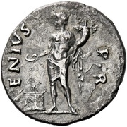 Denarius - Vespasian GENIVS P R; Genius, Rome, 69-70 reverse image