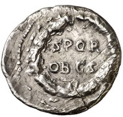 Denarius - Vespasian S P Q R OB C S, Rome, 69-70 reverse image