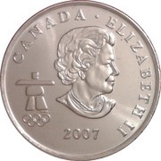 25 Cents - Elizabeth II Alpine skiing obverse image