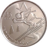 25 Cents - Elizabeth II Alpine skiing reverse image
