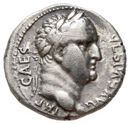 Denarius - Vespasian PACI AVGVSTAE; Victory obverse image