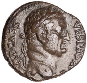 Denarius - Vespasian PACI ORB TERR AVG obverse image