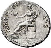 Denarius - Vespasian CONCORDIA AVG; Ceres, Rome, 69-70 reverse image