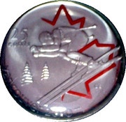 25 Cents - Elizabeth II Alpine Skiing; colored, Canada, 2007-2008 reverse image