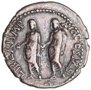 Denarius - Vespasian, Titus, and Domitian LIBERI IMP AVG VESPAS, Rome, 69-70 reverse image