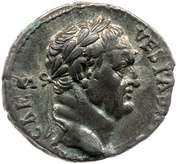 Denarius - Vespasian PACI ORB TERR AVG obverse image
