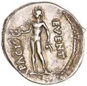 Denarius - Vespasian PACIS EVENT; Bonus Eventus, Rome, 69-71 reverse image