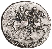 Denarius - Vespasian, Titus, and Domitian TITVS ET DOMITIANVS PRINC IVVEN, Rome, 69-71 reverse image