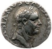 Denarius - Vespasian VIRTVS AVGVST; Virtus obverse image