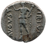 Denarius - Vespasian VIRTVS AVGVST; Virtus, Rome, 69-71 reverse image