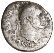 Denarius - Vespasian, Titus, and Domitian CAESAR AVG F COS CAESAR AVG F PR obverse image