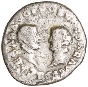 Denarius - Vespasian, Titus, and Domitian CAESAR AVG F COS CAESAR AVG F PR, Rome, 70 reverse image