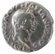 Denarius - Vespasian COS ITER FORT RED; Fortuna obverse image