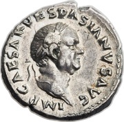 Denarius - Vespasian COS ITER TR POT; Aequitas obverse image