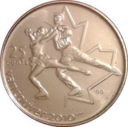 25 Cents - Elizabeth II Figure skating, Canada, 2008 reverse image