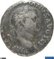 Denarius - Vespasian COS ITER FORT RED; Fortuna obverse image