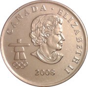 25 Cents - Elizabeth II Snowboarding obverse image